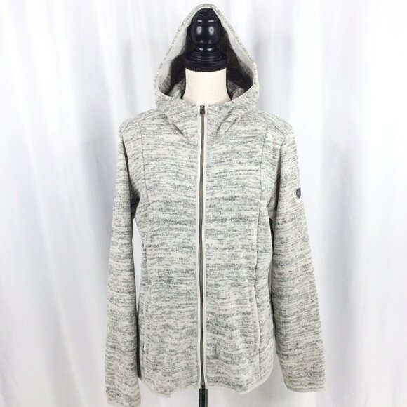Kuhl Ascendyr Fleece Hooded Jacket Womens Large Ash Full Zip - Picture 1 of 11